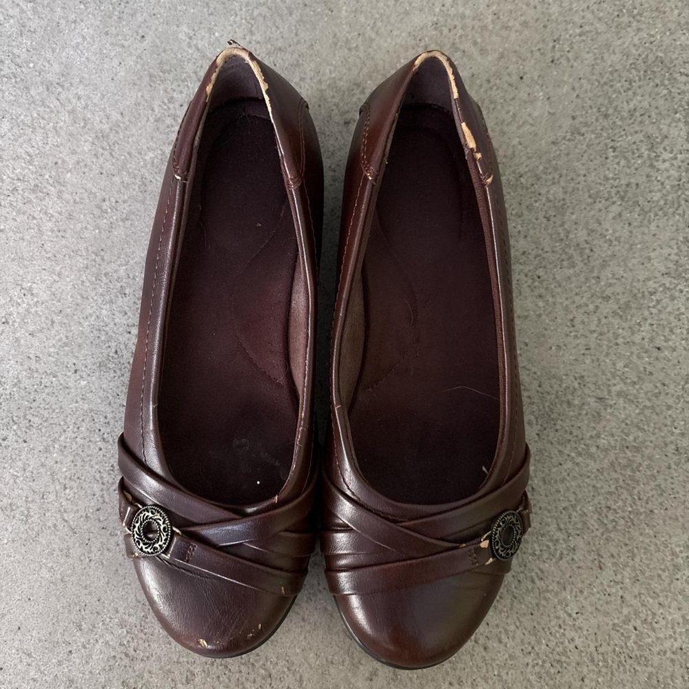 Women's Brown and Burgundy Ballet-shoes